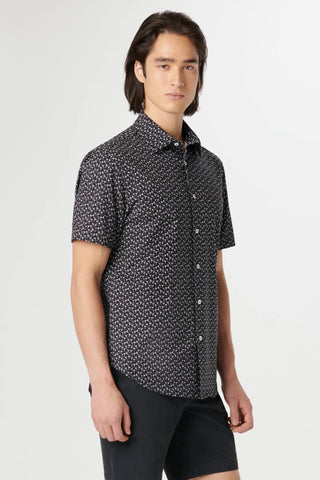 Miles Short-Sleeved OoohCotton Shirt With Black Cocktail Print