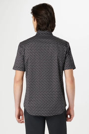 Miles Short-Sleeved OoohCotton Shirt With Black Cocktail Print