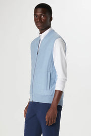 Full-Zip Quilted Knit Vest in 2 Colours