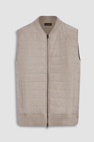 Full-Zip Quilted Knit Vest in 2 Colours