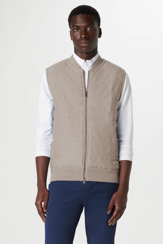 Full-Zip Quilted Knit Vest in 2 Colours