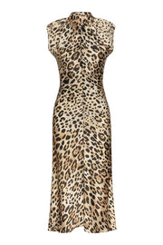 Giselle Dress in Leopard Print Poly Satin