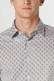 Julian Long-Sleeved Shirt in Zinc Mandala Print
