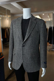 Saber Sport Coat in Grey Herringbone Tweed
