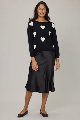 Knit Sweater with Hearts