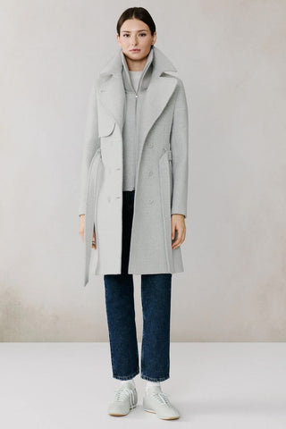 Fabianne Belted Mid Length Wool Coat