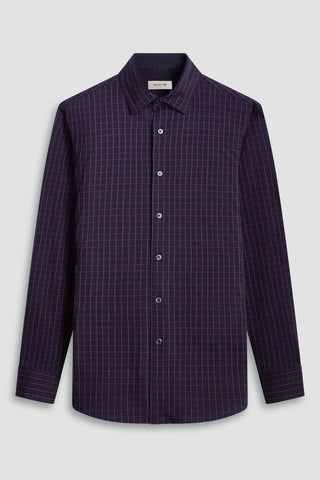 Jax Long-Sleeved OoohCotton Shirt in Plum Graph Check