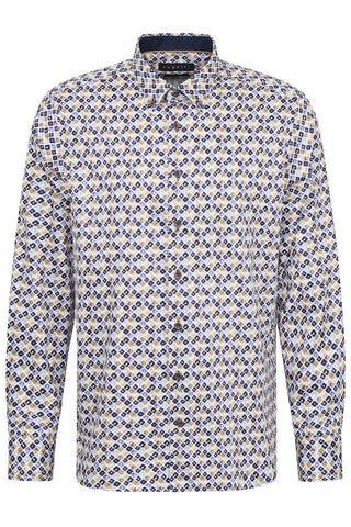 Long Sleeve Shirt in Geometric Cube Pattern