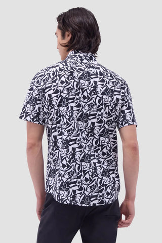 Orson Floral Short Sleeve Shirt in Black