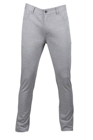 Jean-Cut Knit Pants in Light Grey
