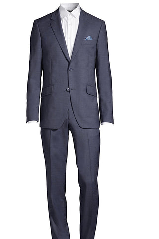 Nested Suit in Navy Tone-on-Tone Micro Check