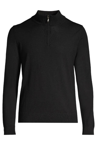 Long-Sleeved, Quarter-Zip Mock-T Merino Sweater in 2 Colours