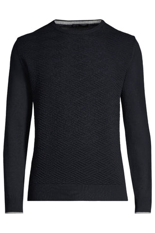 Long-Sleeved Crew-Neck Sweater in Navy