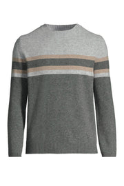 Long-Sleeved Striped Crew-Neck Sweater in 2 Colours