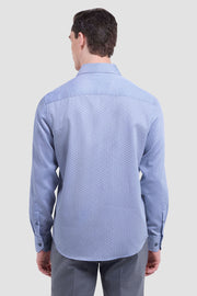 Axel Long Sleeve Woven Shaped Shirt in Air Blue