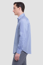 Axel Long Sleeve Woven Shaped Shirt in Air Blue