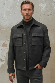 Shacket Houndstooth in Black