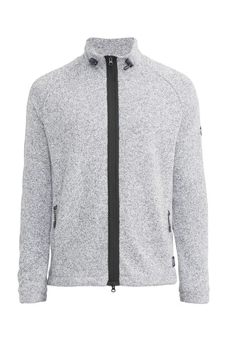 Bror Zipper-Front Windproof Sweater Jacket in Marble Grey
