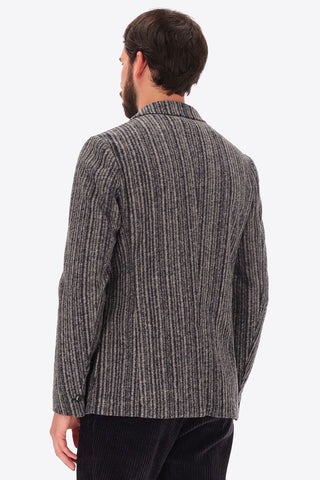 Bradford Multi Stripe Knit Sport Coat in Medium Grey