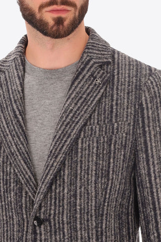 Bradford Multi Stripe Knit Sport Coat in Medium Grey