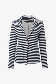 Knit Jacket in Navy-and-Ivory