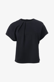 Cap Sleeve Top With Pleats at Neckline in 2 Colours
