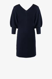 Knee-Length Cardigan Dress in Navy