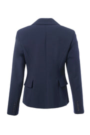 Single-Breasted Fitted Jacket in Navy