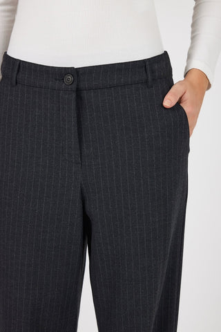 Cloe Pant in Dark Grey Pinstripe