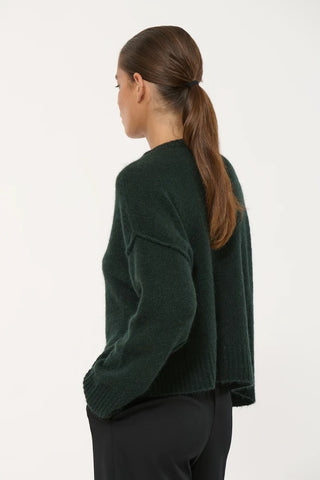 Cielo Oversized Wool-Mohair Sweater in Forest Green