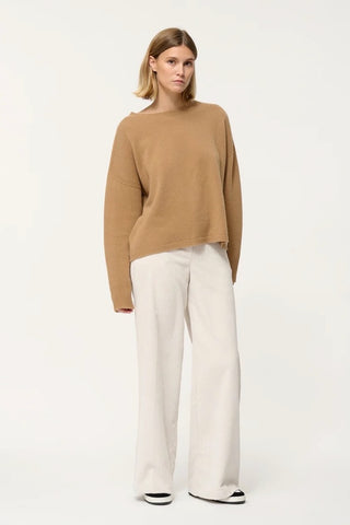 Cadiopa Corduroy Wide-Legged Pants in Off-White