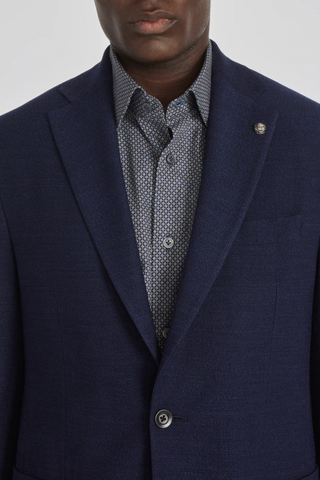 Solid navy wool sports coat