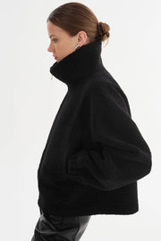 Jayna Sherpa Jacket in Black