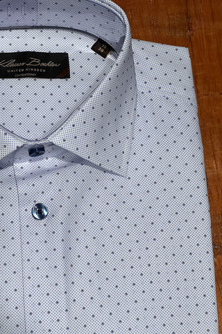 Long-Sleeved Micro Dot Pattern Dress Shirt