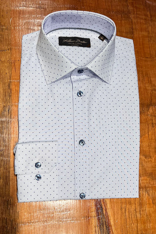 Long-Sleeved Micro Dot Pattern Dress Shirt