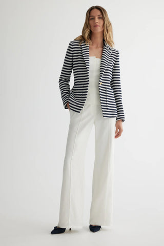 Knit Jacket in Navy-and-Ivory