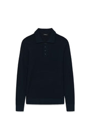 Kerone Long Sleeve Knit Polo Sweater in 2 Colors