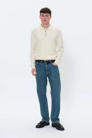 Kerone Long Sleeve Knit Polo Sweater in 2 Colors
