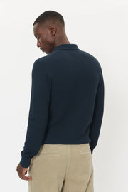 Kerone Long Sleeve Knit Polo Sweater in 2 Colors