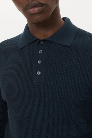 Kerone Long Sleeve Knit Polo Sweater in 2 Colors