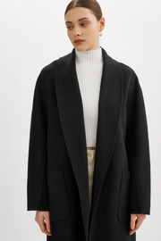 Thara Shawl-Collar Wool Coat in 2 Colours