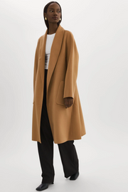 Thara Shawl-Collar Wool Coat in 2 Colours