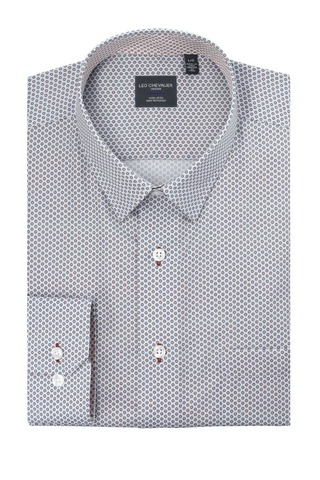 Long-Sleeved Sport Shirt With Mini Geometric Print