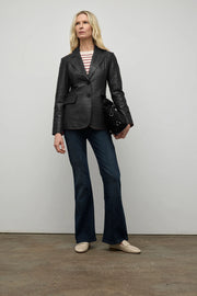 Leather Fitted Jacket in Black