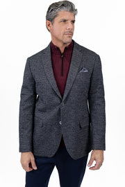 Lynden Wool-Blend Knit Sport Coat in Charcoal