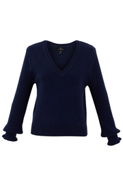 V-Neck Ruffled-Cuff Sweater in 3 Colours