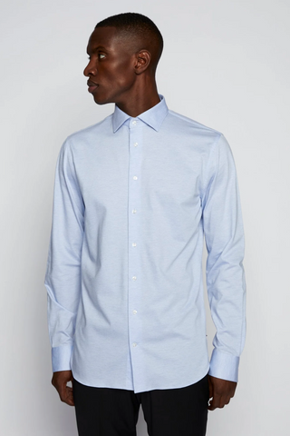 Marc Long-Sleeved Cross-Hatch Sport Shirt in 4 Colours