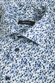 Marc Long Sleeve Shirt in Blue Floral Print