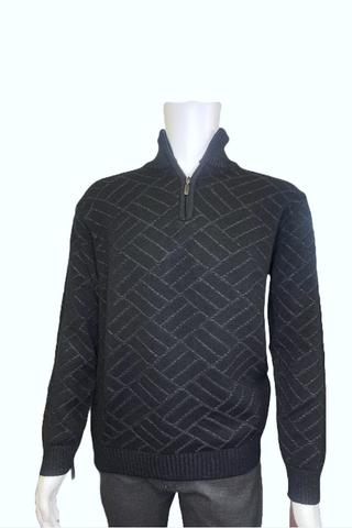 1/4 Zip Sweater with Textured Knit in 3 Colours