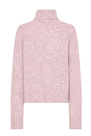 Aidy Thora Roll-Neck Knit Sweater in Ballet Slipper Pink